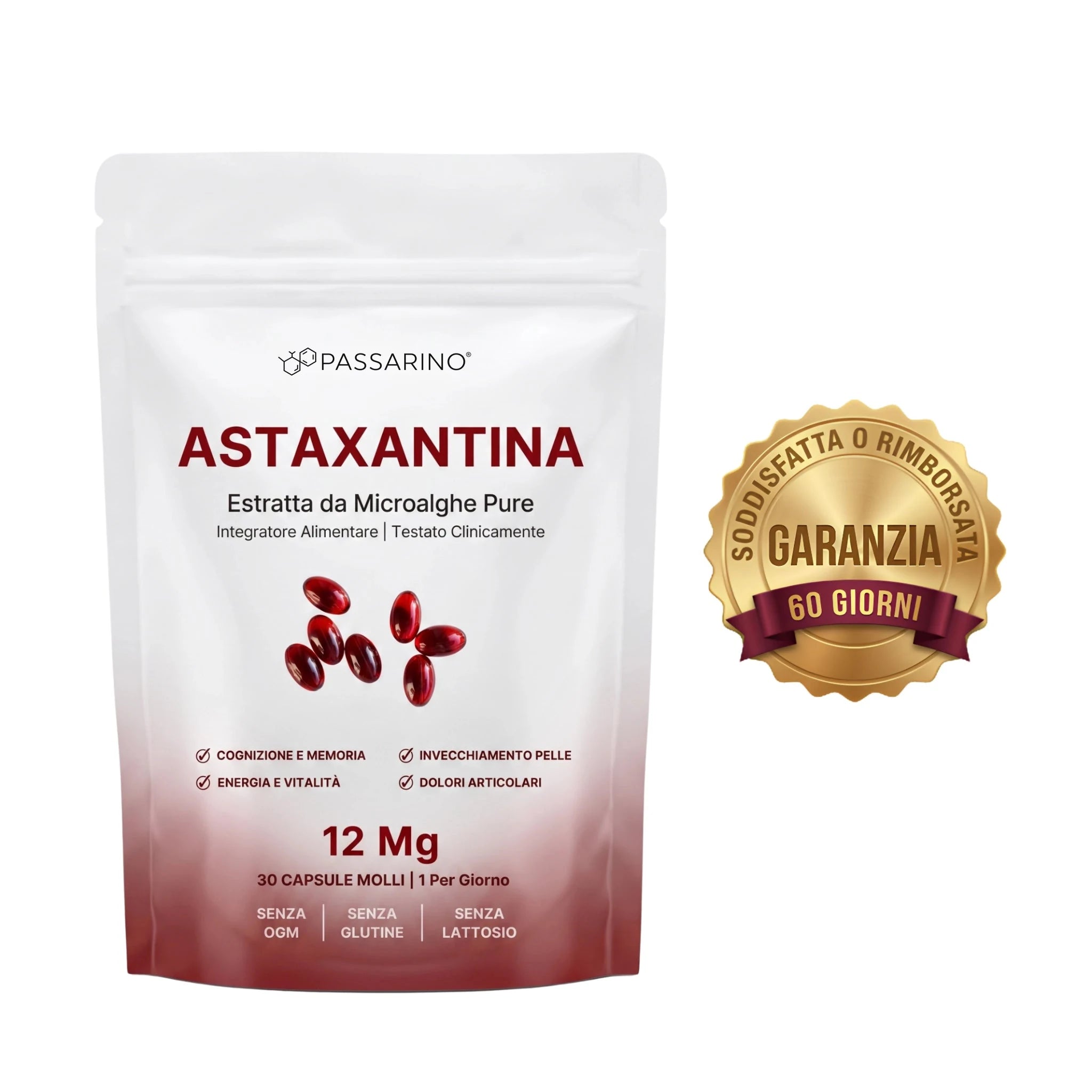 PASSARINO Astaxantina — Garanzia 60 giorni
